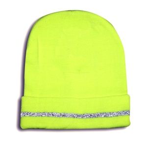 Hi Vis Winter Beanie Hat with Reflective Stripe